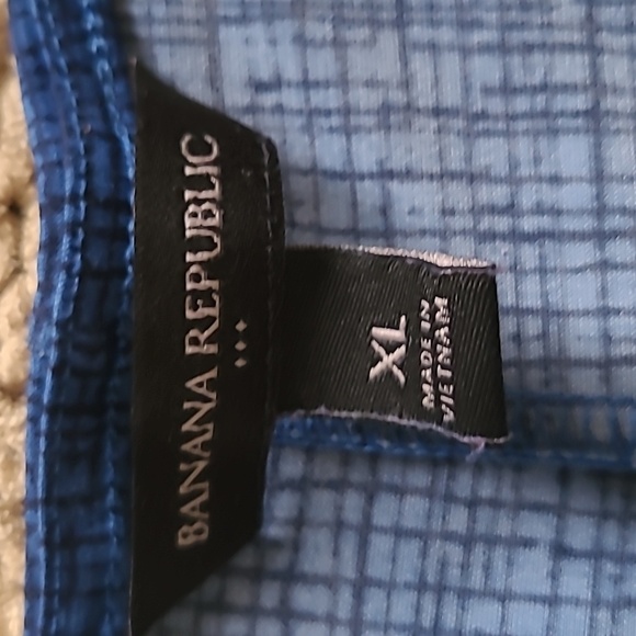 Banana Republic Blue Sketch Grid Patterned Sleeveless Blouse - Size XL - Picture 5 of 5